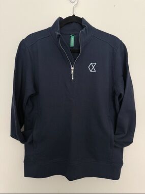 Henbury Men's Navy Quarter-Zip Sweater Size M